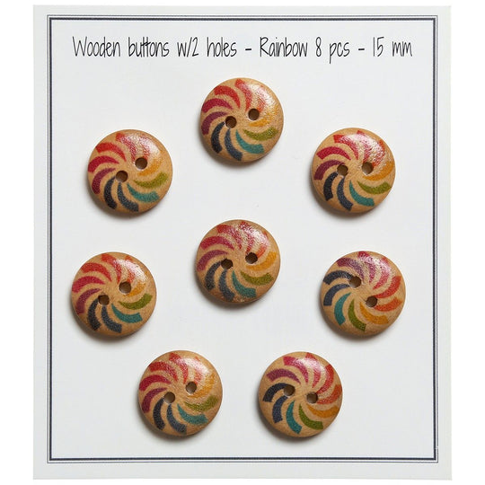 Rainbow Buttons - 15 mm - Go Handmade