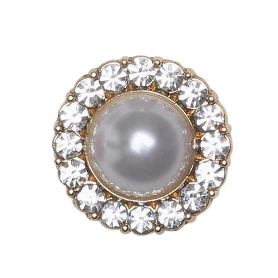 

Pearl Buttons w. Stones - Gold - Multiple Sizes - Go Handmade
3