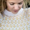 

1688 – Woman’s sweater with weave knitting in Mayflower Alpaca Touch.
2