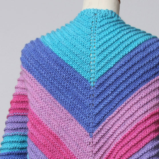 

Knitted Shawl with Ridge Pattern
3