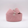 

Ribbon Baskets with round leather base – Knit Stitch
3