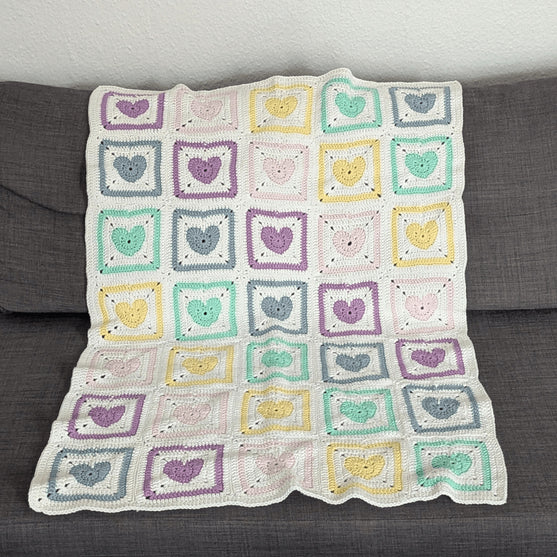 

Rainbow Hearts - Baby Blanket
1
