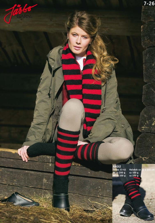 7-26 Formgestrickte Wollsocken und rundgestrickter Schal