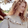 

Top-down sweater with flounce
2