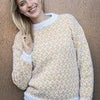 

1688 – Woman’s sweater with weave knitting in Mayflower Alpaca Touch.
1