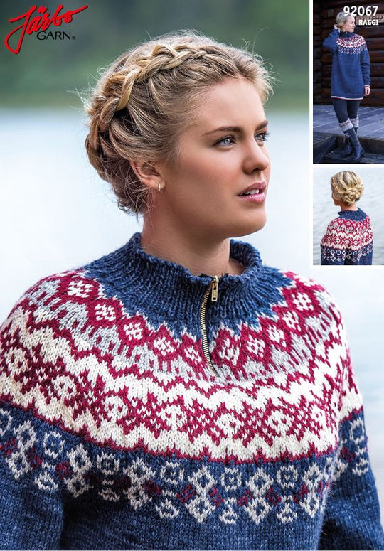 92067 - Trines mønsterstrikkede sportsbluse