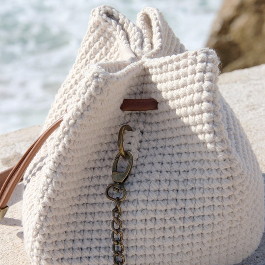 Bucket Bag with PU Leather Bottom