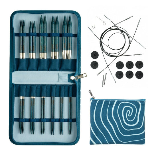 Betula Interchangeable Circular Needle Set Deluxe - Cerulean - Hobbii