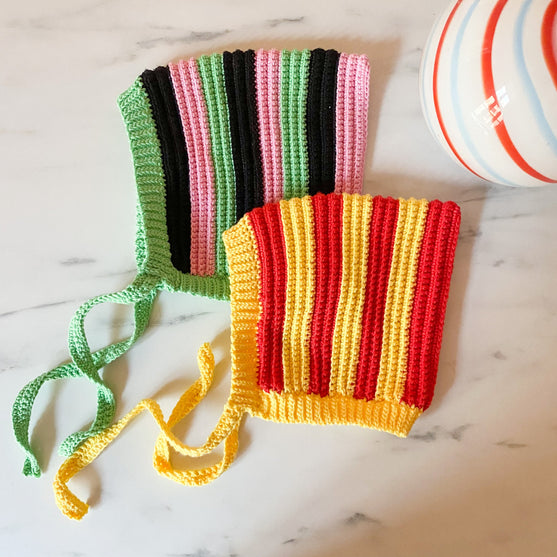 

Candy Stripes - Baby bonnet
3