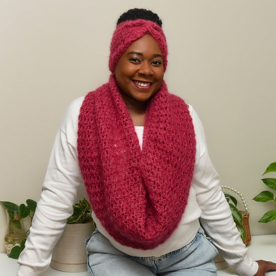 

Feathered Kiss - Cowl & Headband
1