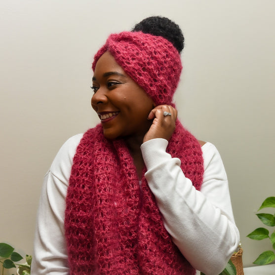 

Feathered Kiss - Cowl & Headband
3
