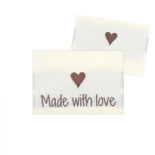 10 Etiquettes - Made with love - Cœur - Go Handmade