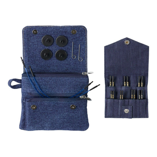 Ensemble de aiguilles circulaires interchangeables extra courtes DENIM - KnitPro