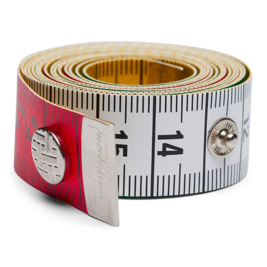 Colored measuring tape with a snap, 150 cm