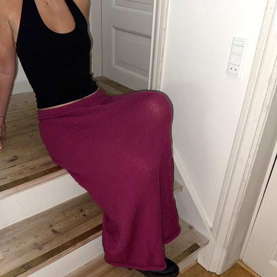 

A-shaped Maxi Skirt - Low-waisted Maxi Skirt
1
