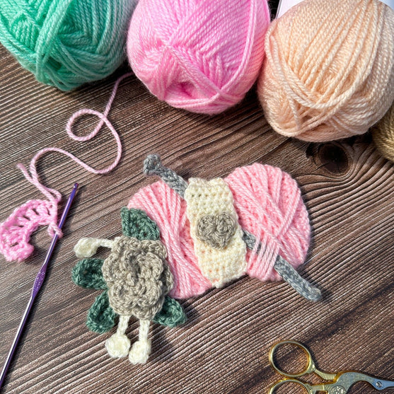 

Pelote de Laine et Crochet - Appliqué
3