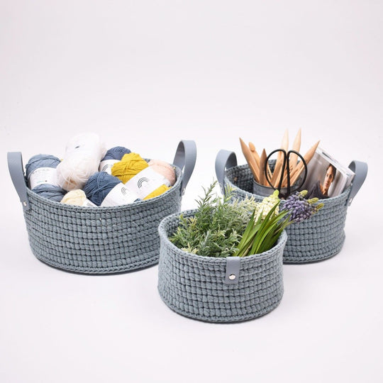 MyRoom – Round Basket with Leather base