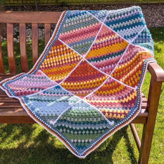 

Rainbow Stripes - Temperature Blanket
1