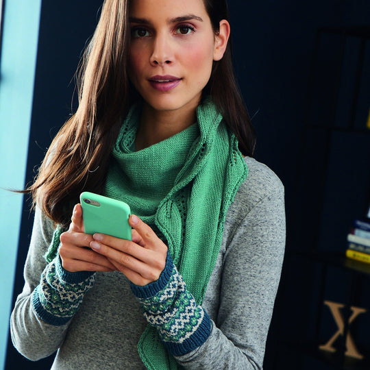 Arm Warmers in Fair Isle Pattern - R0367