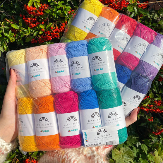 

Rainbow Cotton 8/4 Color Pack - Hobbii
2